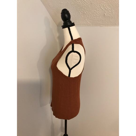 Anthropologie Pilcro Brown Sustainable Ribbed Tank Top-Small - Picture 3 of 9